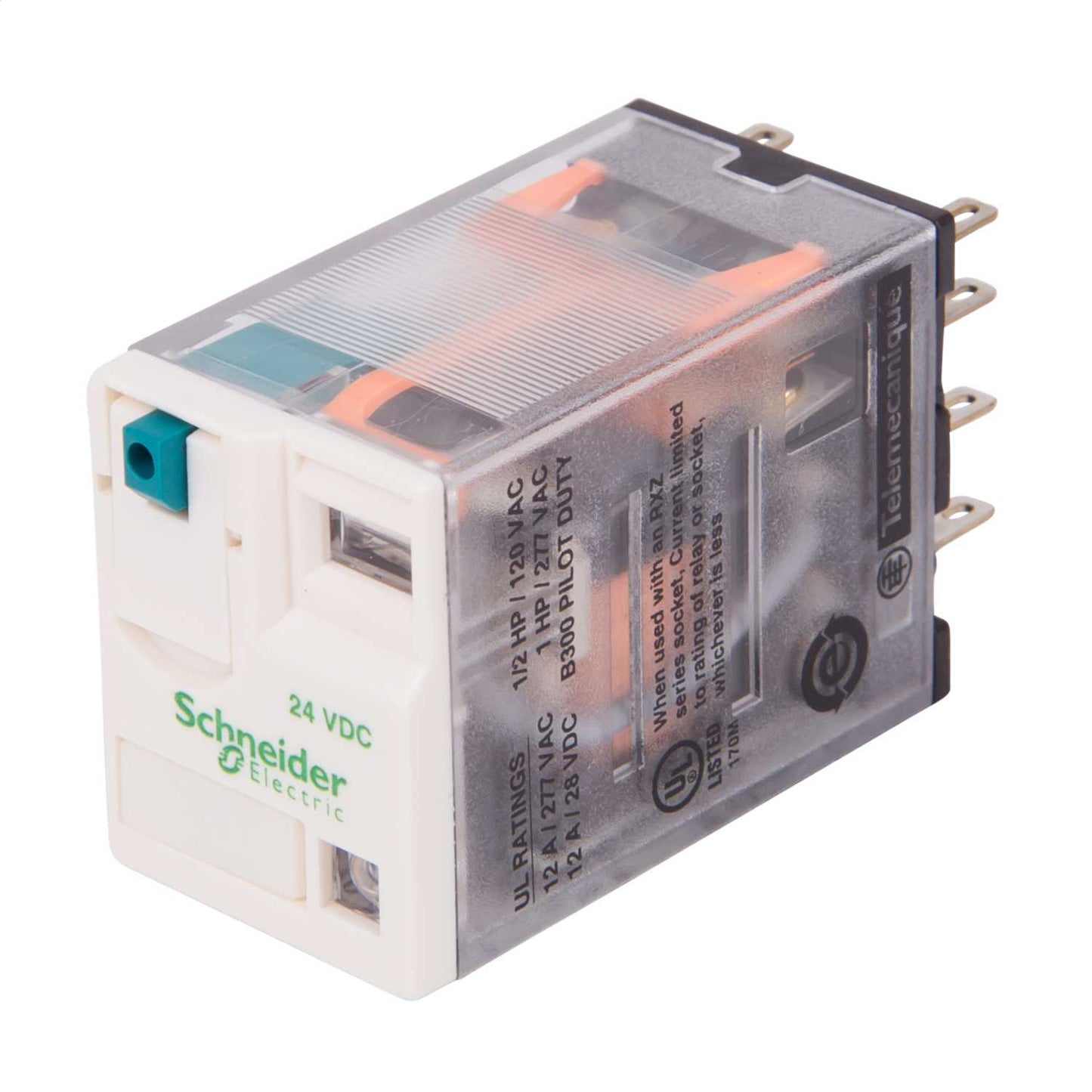Schneider Harmony Relay 8 Pin 24V DC 12A Miniature Plug In Relay with LED