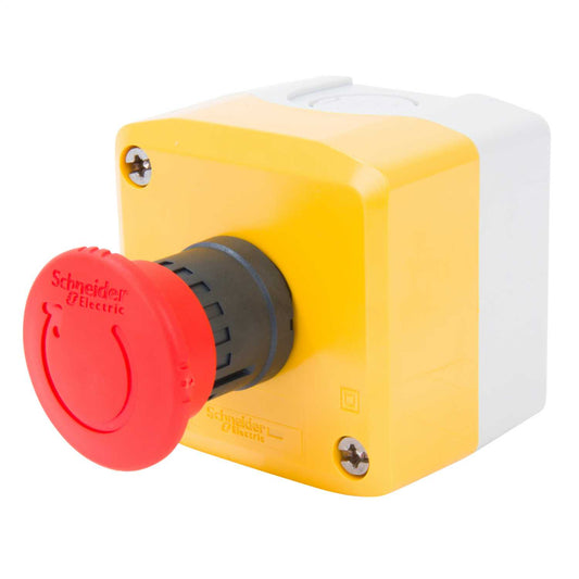 Schneider Harmony Emergency Stop Twist Release Pushbutton Station IP66 1 NO + 2 NC Contacts