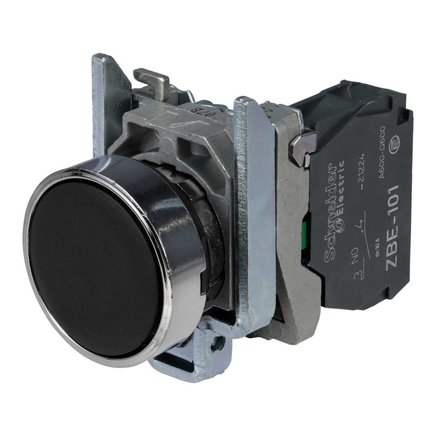 Schneider Harmony Flush Momentary 1 NO Pushbutton Black