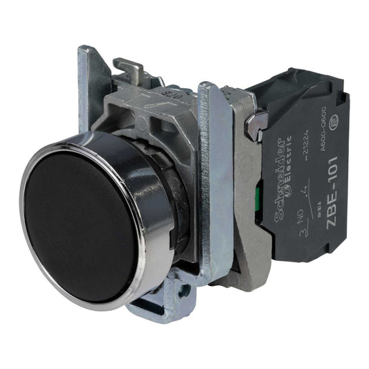 Schneider Harmony Flush Momentary 1 NO Pushbutton Black