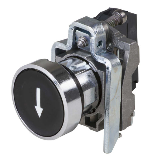 Schneider Harmony Flush Momentary 1 NO Arrow Down Pushbutton Black