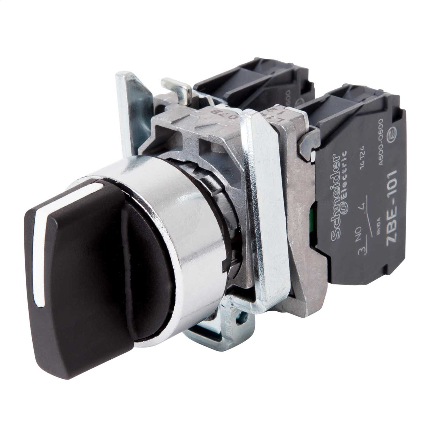 Schneider Harmony 3 Position Spring Return 2 NO Selector Switch Black