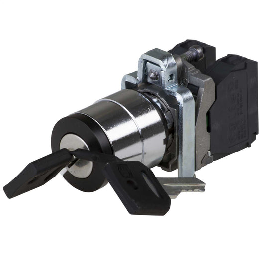 Schneider Harmony Selector Key Switch 3 Position Stay Put 2 NO Contact with Ronis 455 Keylock