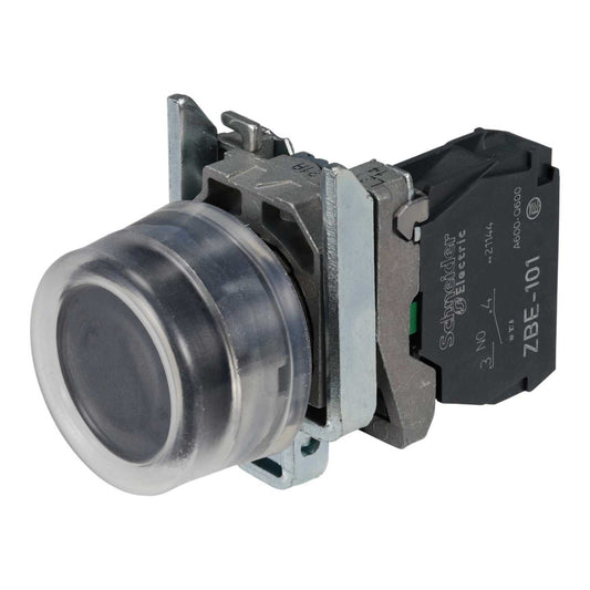 Schneider Harmony Flush Momentary 1 NO Booted Pushbutton Black