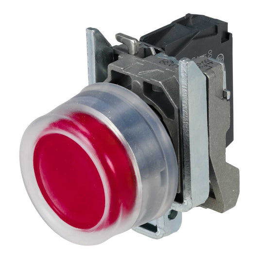 Schneider Harmony Flush Momentary 1 NC Booted Pushbutton Red