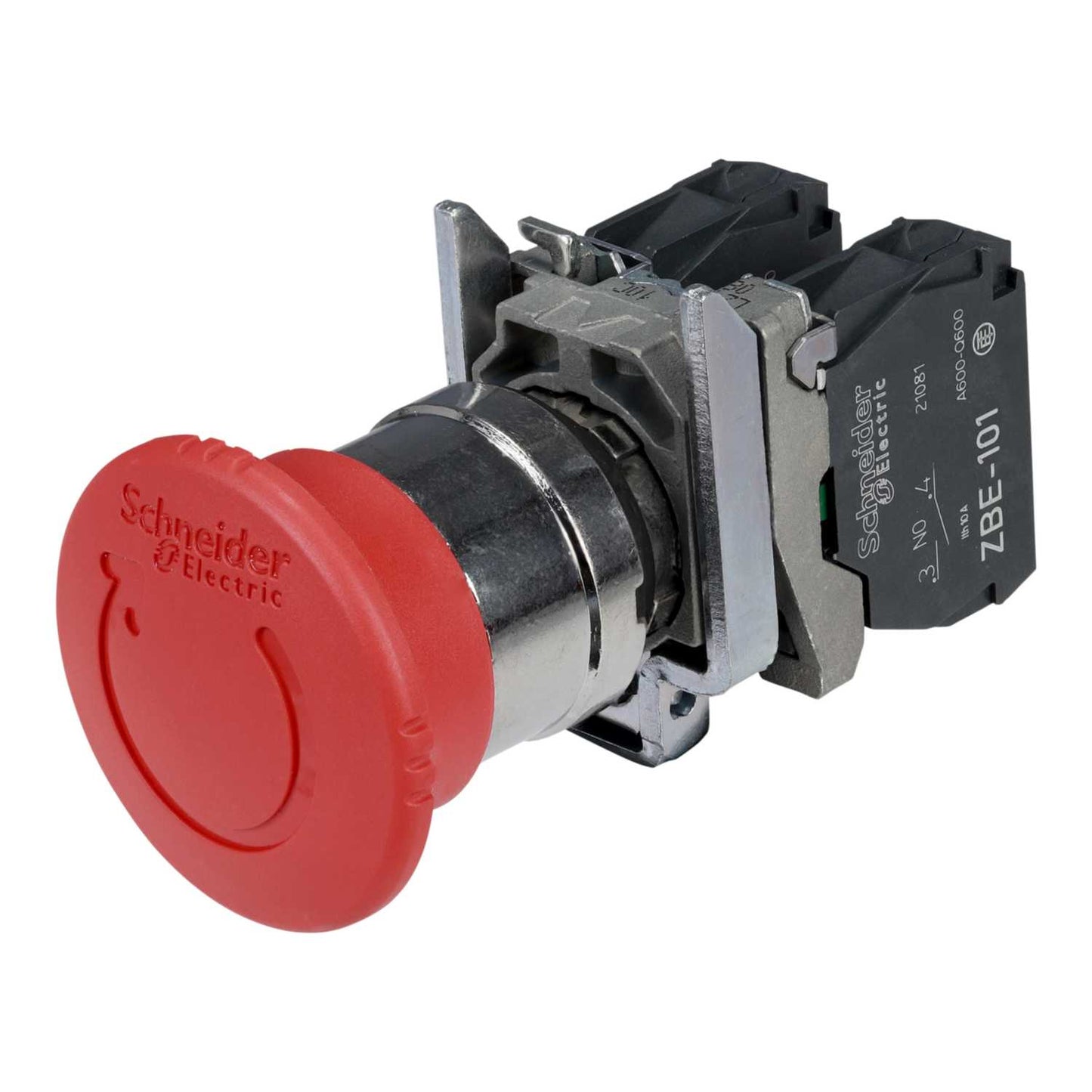 Schneider Harmony Emergency Stop Mushroom Head Twist Release 1NO + 1NC Pushbutton Red