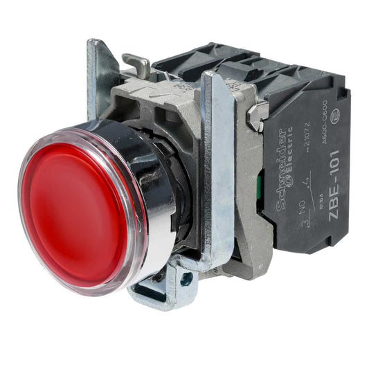 Schneider Harmony 24V Illuminated Pushbutton Spring Return Red