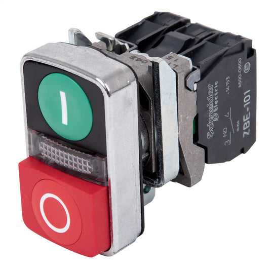Schneider Harmony 24V Illuminated Double Head Pushbutton Green / Red