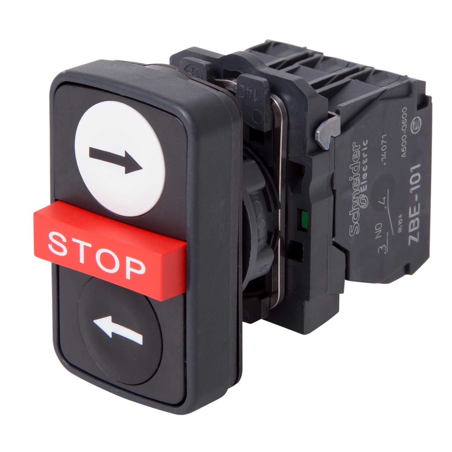 Schneider Harmony Flush Momentary Left / Right / Stop 2 NO + 1 NC Pushbutton