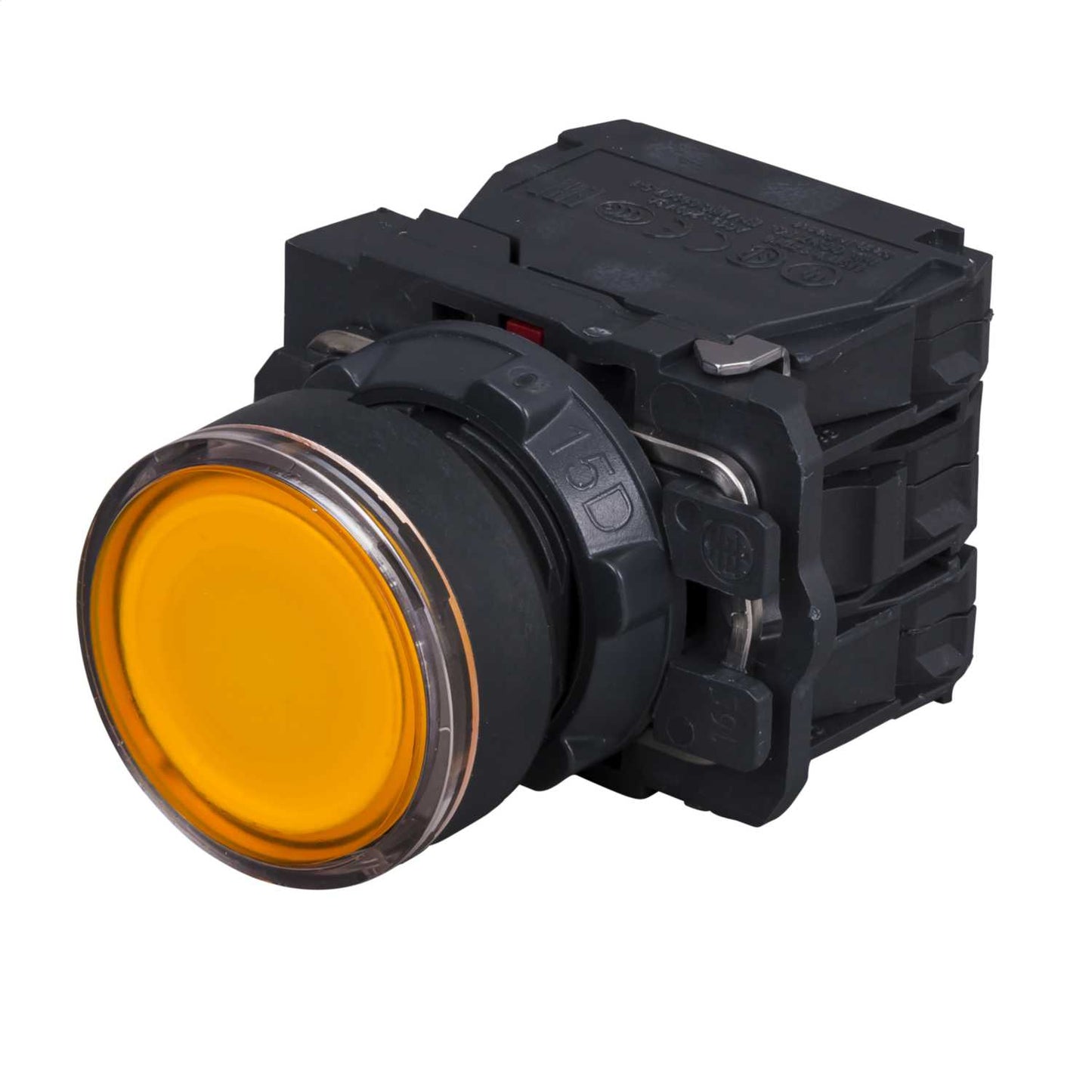 Schneider Harmony 24V Illuminated Pushbutton Spring Return Orange 1 NC 1 NO