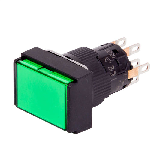 Schneider Harmony Rectangular Illuminated Pushbutton Flush Spring Return 24V Green