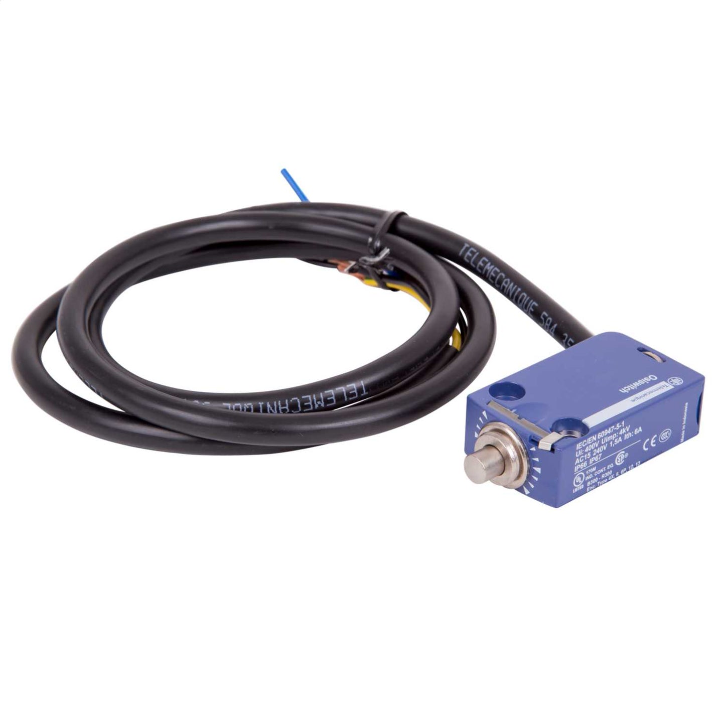Telemecanique Sensor Limit Switch Metal End Plunger 1 NC + 1N O Snap (1m Cable Length)
