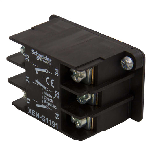 Schneider Harmony Contact Block 1 NC + 2 NO Spring Return Front Mounting