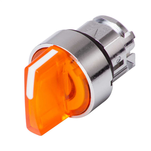 Schneider Harmony 3 Position Spring Return Illuminated Selector Switch Head Orange