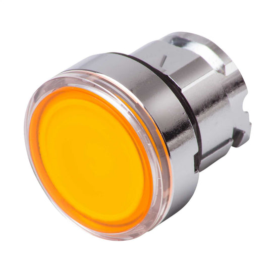 Schneider Harmony Flush Illuminated Pushbutton Orange Spring Return for Integral LED