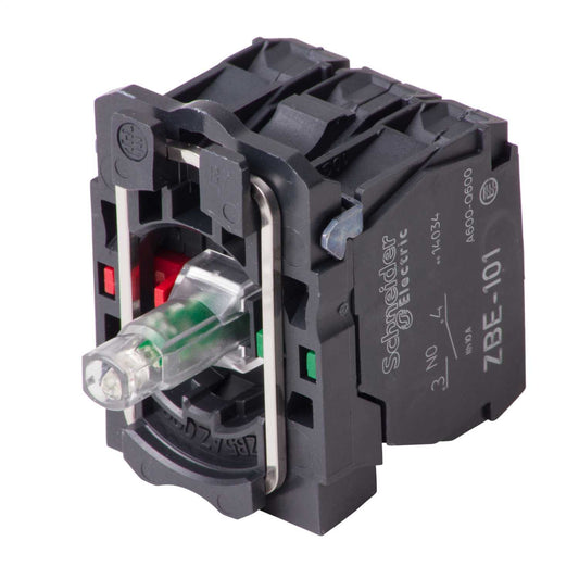 Schneider Harmony 24V Light Block with Body / Fixing Collar 1 NO + 1 NC Red LED
