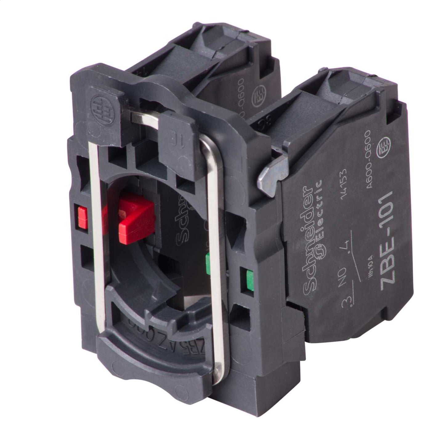 Schneider Harmony Single Contact Block with Body Fixing Collar 1 NO + 1 NC