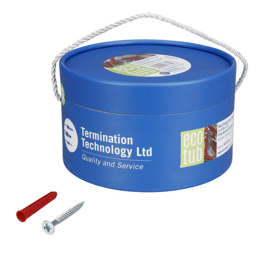 Termination Technology Trade Tub Red Wall Plugs + 8 x 1 1/2" Screws (Tub of 400 of each)
