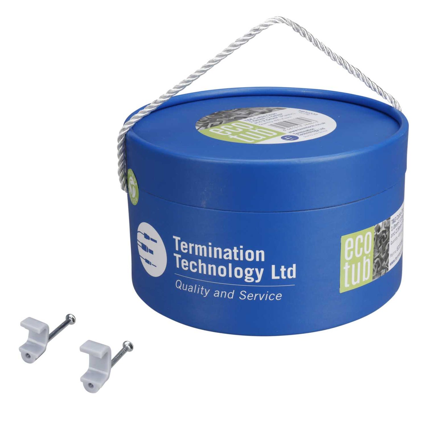 Termination Technology Trade Tub 1.0mm² + 2.5mm² Twin and Earth Flat Cable Clips (Tub of 400 of each)