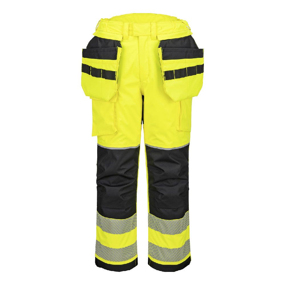PW3 Modaflame Rain+ Hi-Vis FR Winter Holster Trousers, L, R, Yellow/Black