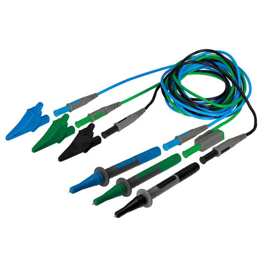 TIS 3 Wire Test Lead Set with Probes and Crocodile Clips