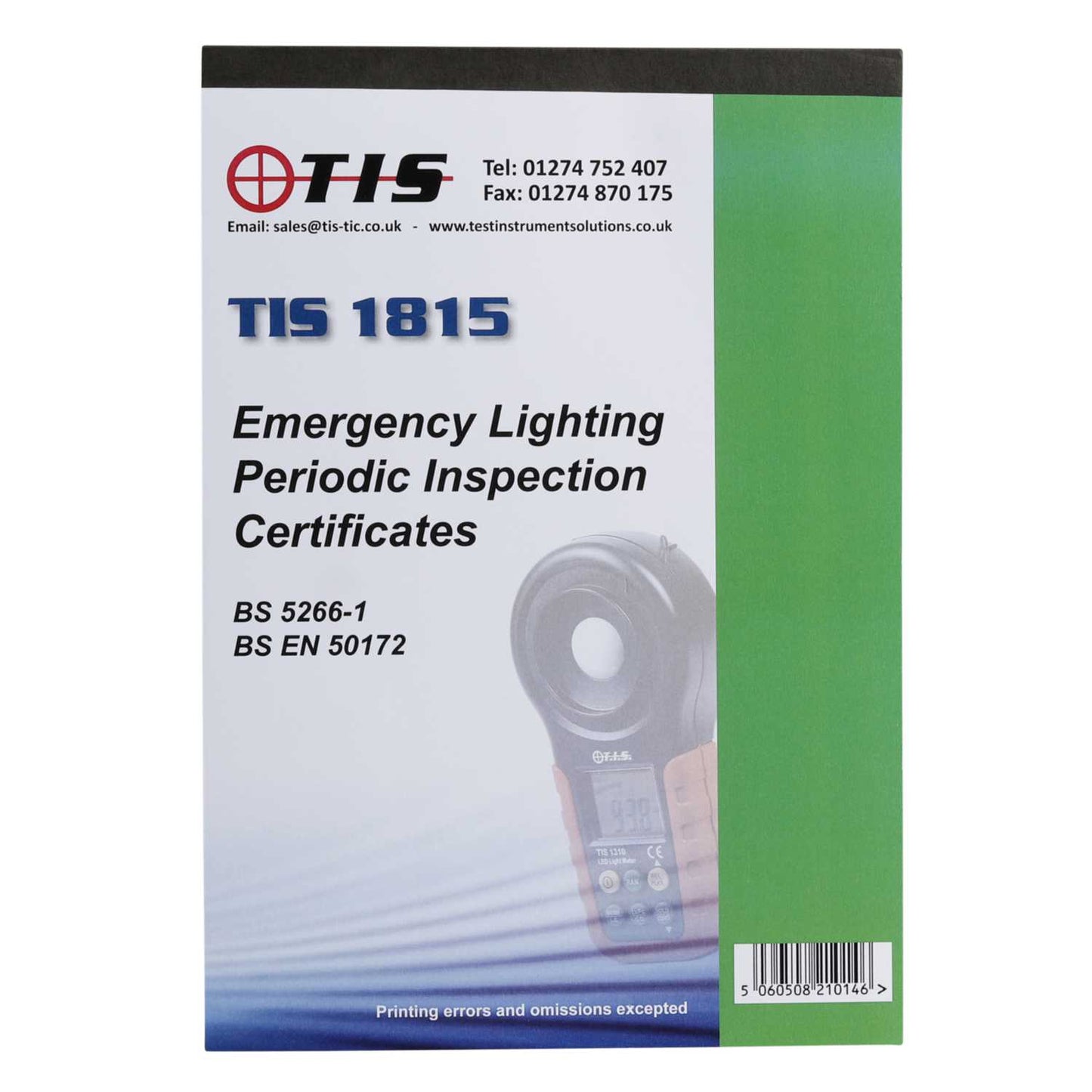 TIS Emergency Lighting Periodic Inspection Certificate Book
