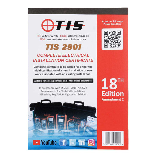 TIS Electrical Installation Certificates 18th Edition Amendment 2