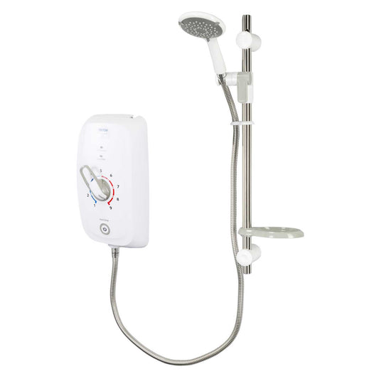 Triton 9.8kW Omnicare Ultra+ Thermostatic Electric Shower White with Extended Kit