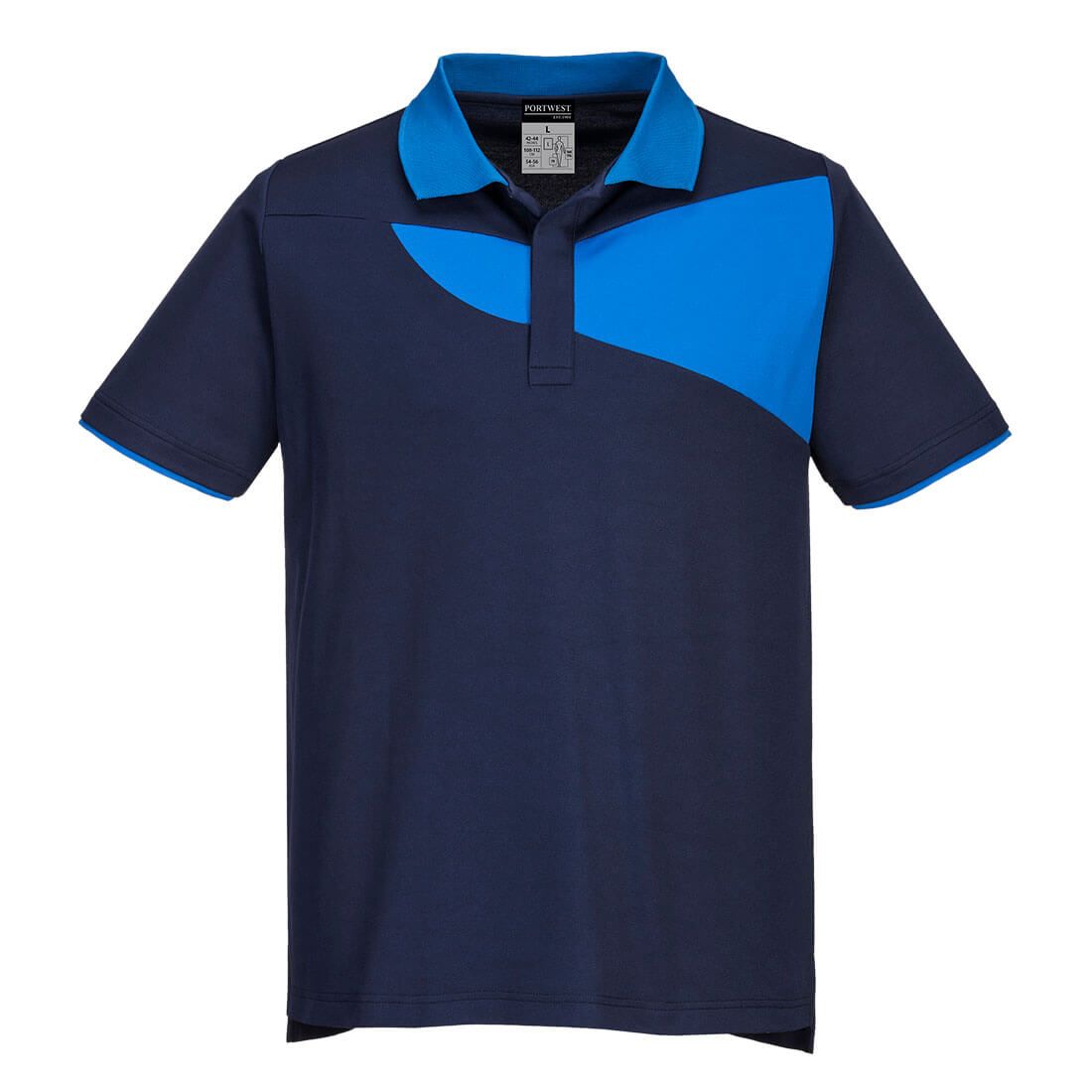 PW2 Cotton Comfort Polo Shirt S/S, L, R, Navy/Royal