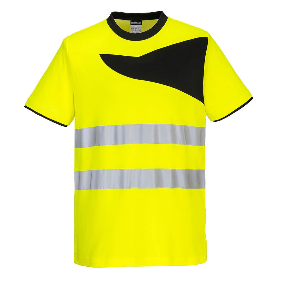 PW2 Hi-Vis Cotton Comfort T-Shirt S/S , 4XL, R, Yellow/Black