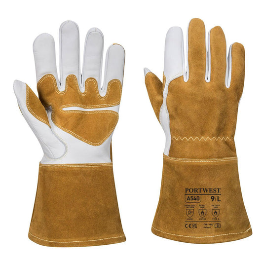 Mig Welding Gauntlet, L, R, Brown