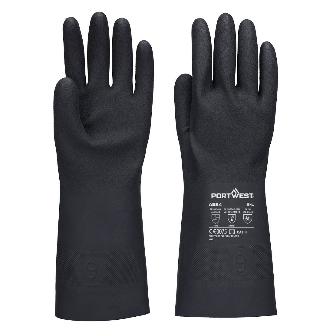 Chem 350 Butyl Gauntlet, L, R, Black