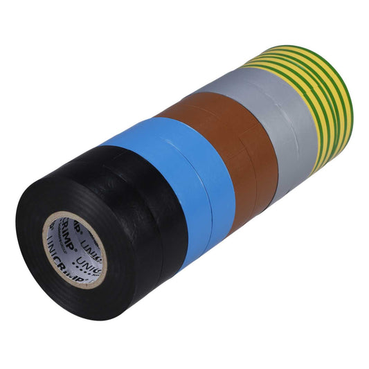Unicrimp 19mm x 20m PVC Insulation Tape Phase Colours (Pack of 10)