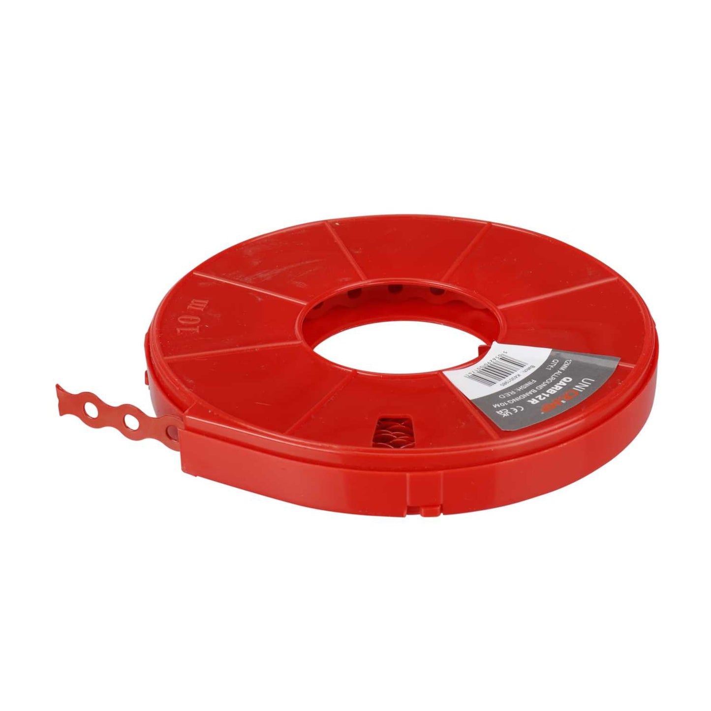 Unicrimp 12mm All Round Fixing Band Red LSF Powdercoated (10m Roll)