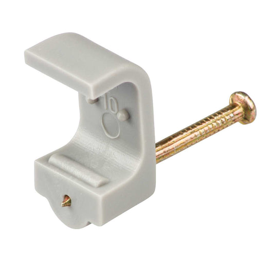 Unicrimp 4 - 6mm Twin and Earth Flat Cable Clips Grey (Pack of 100)