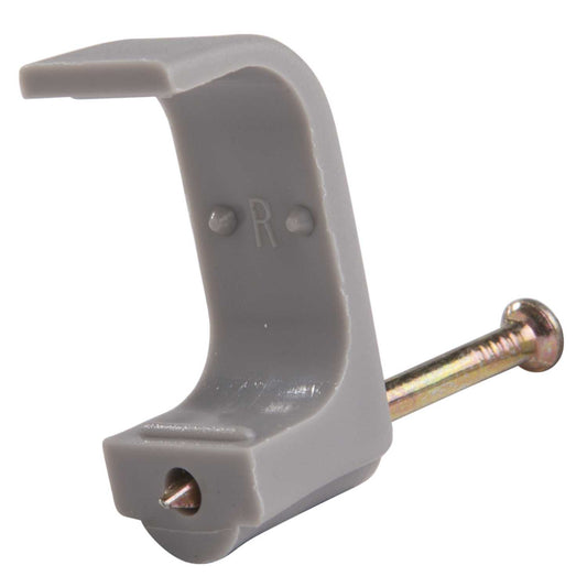 Unicrimp 10 - 16mm Twin and Earth Flat Cable Clips Grey (Pack of 100)