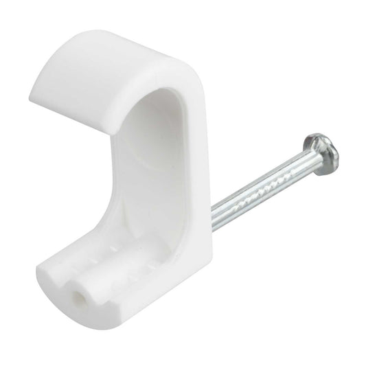 Unicrimp 11 x 22mm Flat Oval Conduit Clips White (Pack of 100)