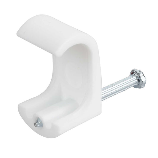 Unicrimp 10 - 16mm Twin and Earth Flat Cable Clips White (Pack of 100)