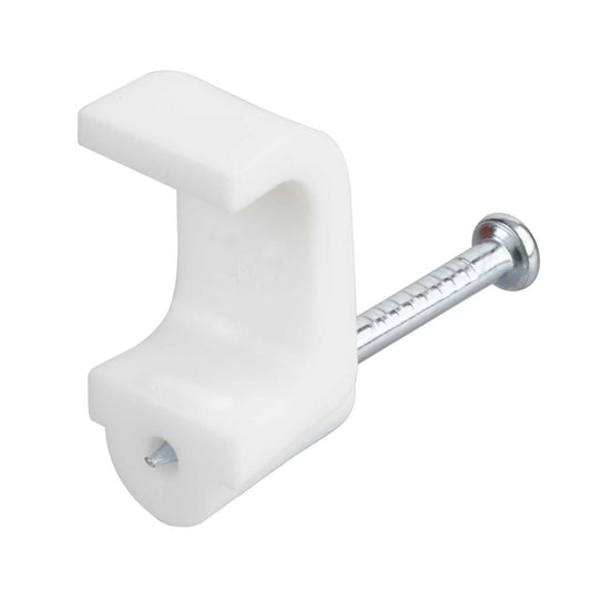 Unicrimp 4mm Flat Clips for RG59 + 2C and Hycf Dual White (Pack of 100)