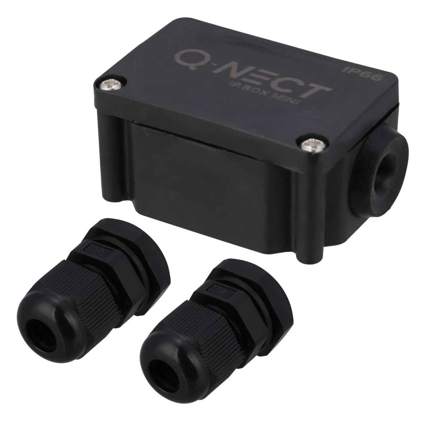 Unicrimp Q-NECT 16A 52mm x 35mm x 26mm Connection Box with 3 Pole Connectors Black IP66