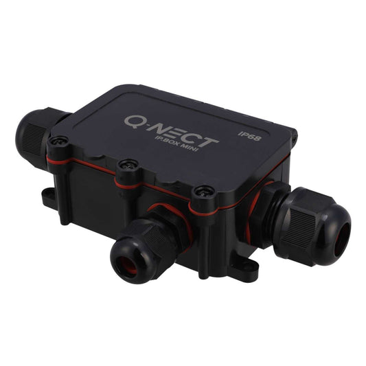 Unicrimp Q-NECT 32A 141mm x 88mm x 37mm 3 Way Connection Box with Connectors Black IP68