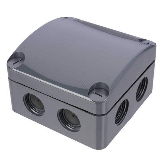 Unicrimp Q-NECT 85mm x 85mm x 52mm Enclosure with Connectors Anthracite IP66