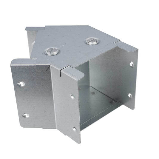 100mm x 100mm 45° Top Lid Bend for Galvanised Steel Cable Trunking (Sold in 1's)