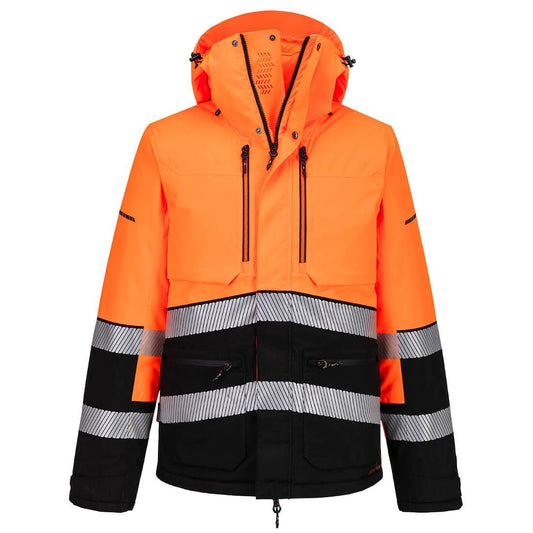 EV4 Hi-Vis Winter Jacket, L, R, Orange/Black