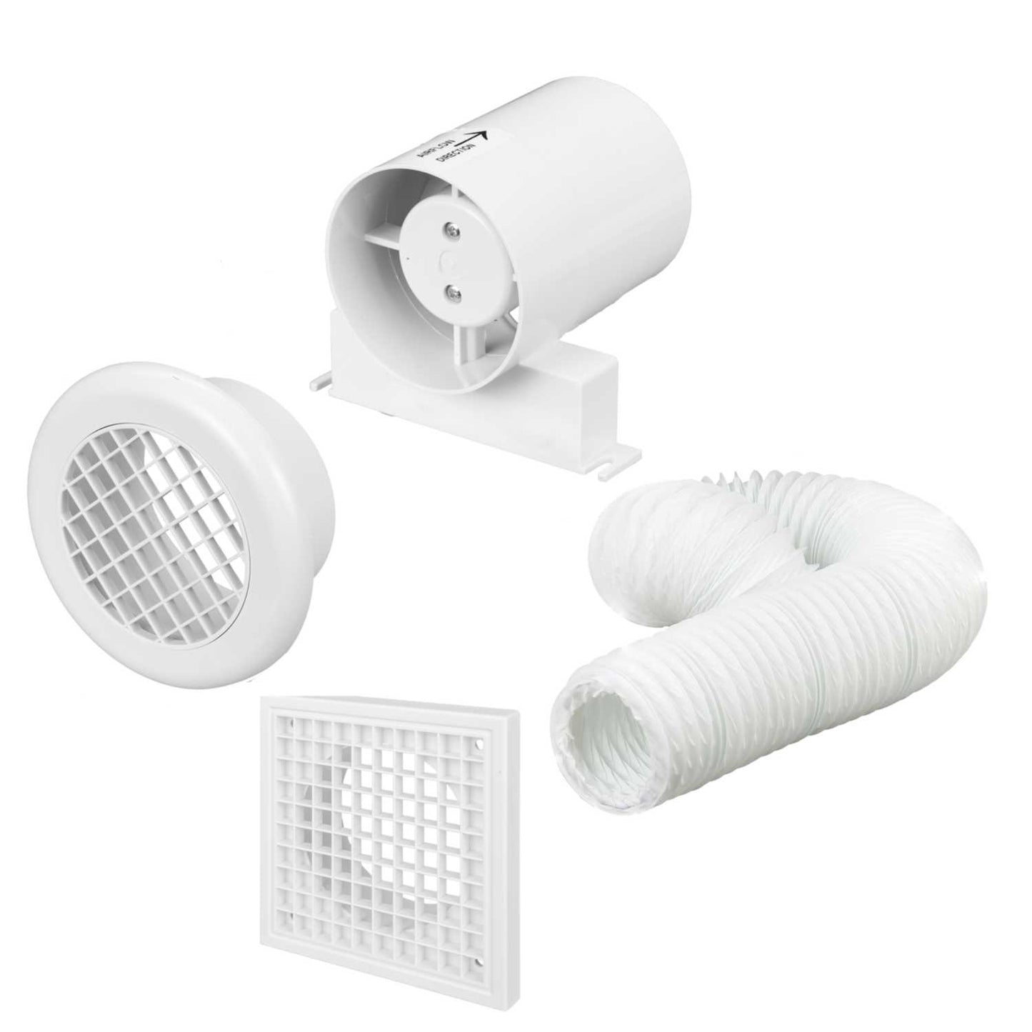 Vent Axia 100mm 4" In-Duct Shower Fan Kit with Timer
