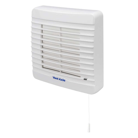 Vent Axia VA100XHP 100mm 4" Axial Auto Shutter Fan with Humidistat and Pullcord
