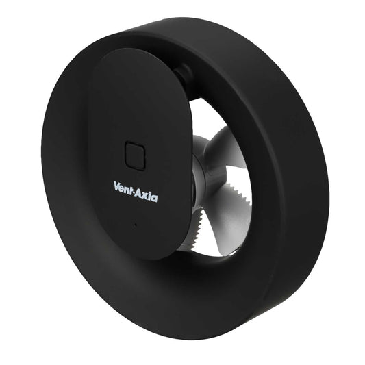 Vent Axia 100mm Svara Smart Axial Fan with Light Sensor, Humidistat and Timer Black