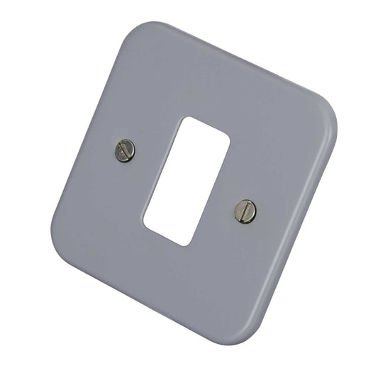Volex 1 Gang Grid Front Plate Metal Clad