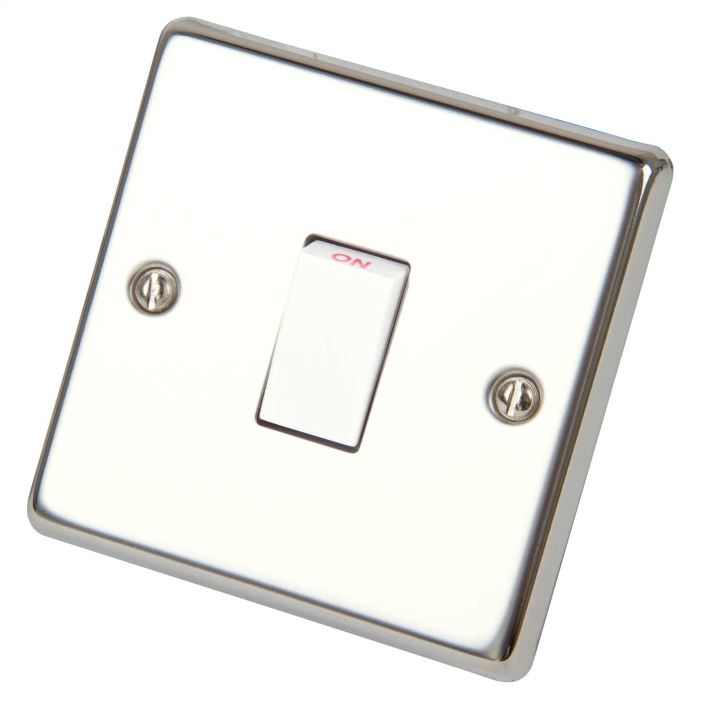 Volex 20A DP Switch White Insert Polished Stainless