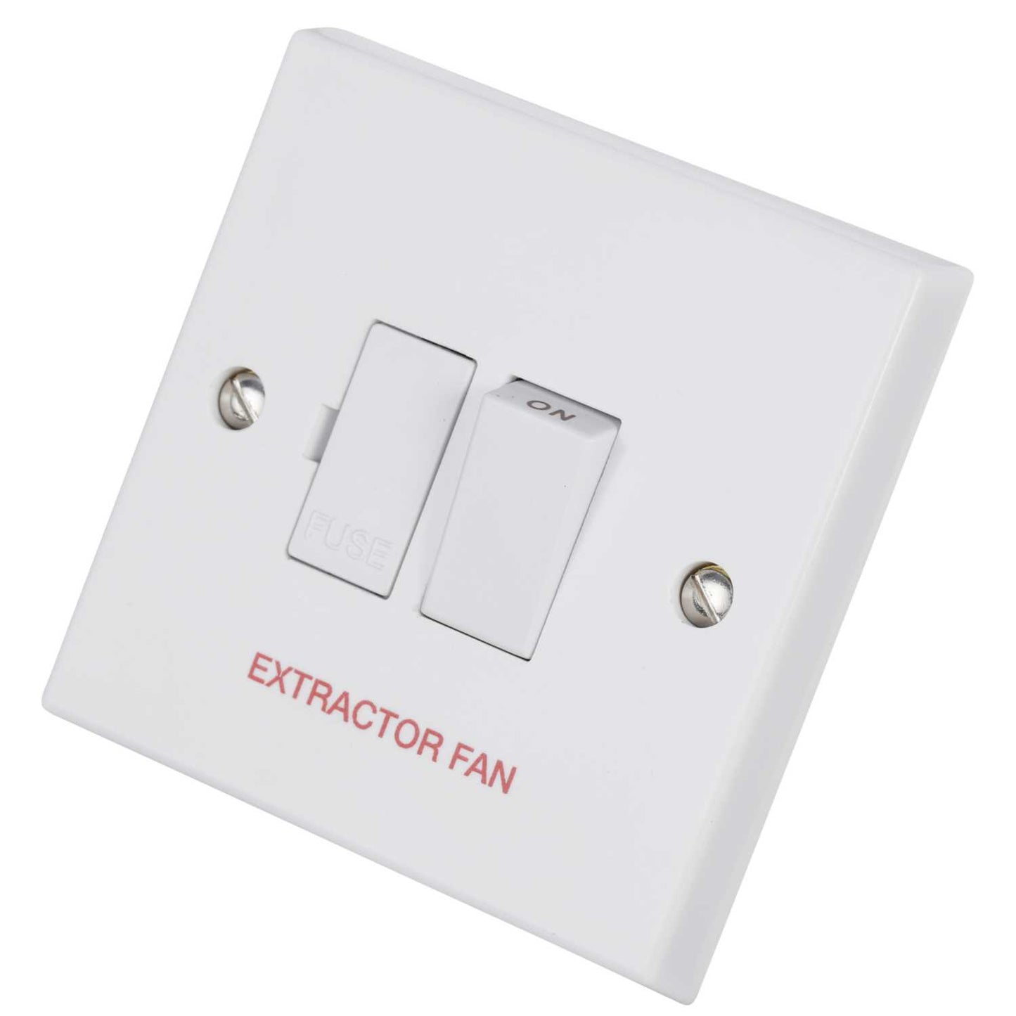 Volex 13A DP Switched Fused Spur marked Extractor Fan White